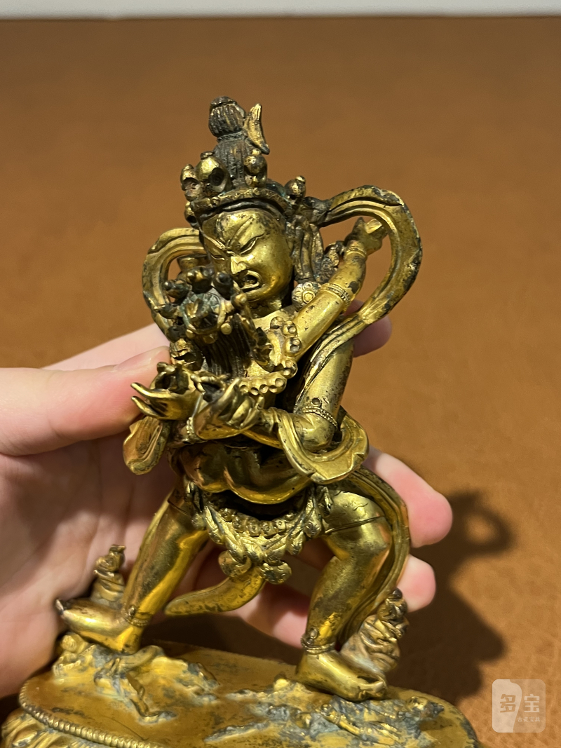 清乾隆 铜鎏金胜乐金刚像 - 图5